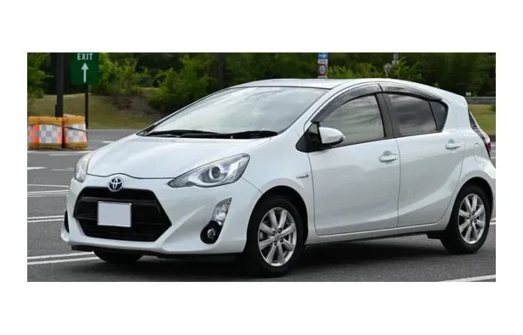 White Toyota Aqua Hybrid